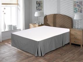 img 1 attached to 🛏️ UHCBeddings 15-Inch Drop Length Unique Hotel Collection Cotton 600TC Sateen Wave Bed-Skirt (Twin, Grey) - Premium 100% Egyptian Cotton Long Staple - Durable, 600 Thread Count