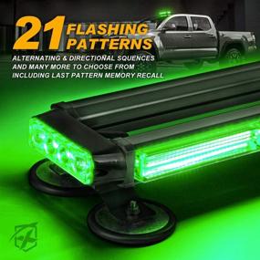 img 3 attached to Upgraded Xprite Green COB LED Strobe Rooftop Flashing Light Bar - Dual Sided Hazard Warning Beacon Lights with Magnetic Base for Emergency Vehicles, Construction Cars, Tow Trucks, Tractor, Traffic, and Security