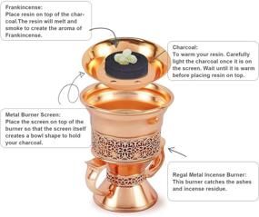 img 1 attached to 🌹 Rose Gold Metal Frankincense Resin Incense Burner - Portable Censer for Yoga & Spa Aromatherapy