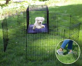 img 2 attached to 🐾 Artmeer 24 Inch Pet Playpen Puppy Playpen Kennels Dog Fence Exercise Pen Gate Fence Foldable Dog Crate 8 Panels - Ideal for Outdoor and Indoor Pet Animal Playpen Options
