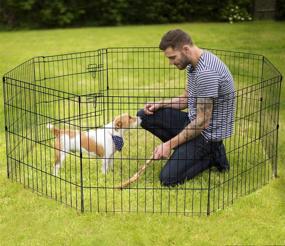 img 3 attached to 🐾 Artmeer 24 Inch Pet Playpen Puppy Playpen Kennels Dog Fence Exercise Pen Gate Fence Foldable Dog Crate 8 Panels - Ideal for Outdoor and Indoor Pet Animal Playpen Options