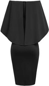 img 3 attached to 👗 GRACE KARIN Slim Midi Dress with Off Shoulder Batwing Cape Design for Women