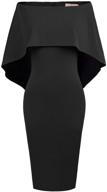 👗 grace karin slim midi dress with off shoulder batwing cape design for women logo
