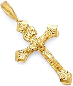 img 2 attached to Yellow Gold Religious Crucifix Pendant