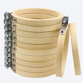 img 4 attached to 🧵 Симилане 12 шт. 3-дюймовые бамбуковые вышивальные кольца - круглые крестиковые обручи для вышивания и крестикового шитья, мини-вышивальное кольцо, идеальное для проектов сделай сам.