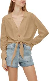 img 2 attached to 👚 Stylish Sleeve Blouses for Women: Perfect Swimwear Cover Ups and Casual Attire