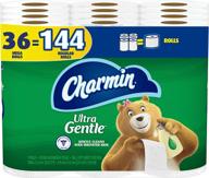 🧻 charmin ultra gentle toilet paper: 36 mega rolls = 144 regular rolls - soft and gentle quality logo