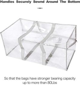 img 2 attached to 👜 ATBAY Large Moving Bags | Strong Handles & Zippers | No Smell | Transparent Storage Bags (8 Packs)