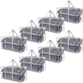 img 4 attached to 👜 ATBAY Large Moving Bags | Strong Handles & Zippers | No Smell | Transparent Storage Bags (8 Packs)