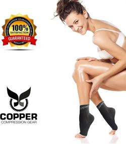 img 1 attached to Copper Compression Gear Plantar Fasciitis Foot Sleeves Support Socks: Reduce Swelling, Speed Up Recovery, Get Instant Relief + Support (1-Pair, Large)