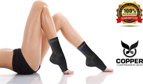 img 2 attached to Copper Compression Gear Plantar Fasciitis Foot Sleeves Support Socks: Reduce Swelling, Speed Up Recovery, Get Instant Relief + Support (1-Pair, Large)