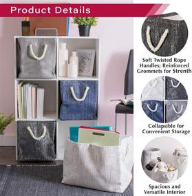 img 1 attached to 📦 DII Decorative Metallic Lurex Storage Basket: Collapsible & Convenient Organizational Solution (Medium - 15x10x12"), Gray