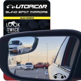 img 4 attached to 🔍 Боковые зеркала Utopicar Blind Spot Mirrors - оригинальный дизайн, идеальное соответствие для автомобильных боковых зеркал, полностью регулируемые с пластиковой рамкой - OEM-модель для улучшенного обзора слепых зон (2 штуки)