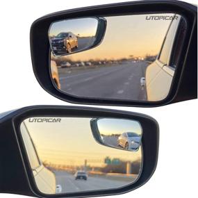 img 1 attached to 🔍 Боковые зеркала Utopicar Blind Spot Mirrors - оригинальный дизайн, идеальное соответствие для автомобильных боковых зеркал, полностью регулируемые с пластиковой рамкой - OEM-модель для улучшенного обзора слепых зон (2 штуки)