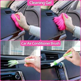 img 2 attached to 🚗 Pink Car Cleaning Kit for Women - Complete Car Wash Set with Cleaning Gel, Microfiber Cloth, Wash Mitt, Duster, Squeegee, Wax Applicator, and More (17pcs)