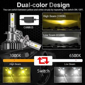 img 3 attached to 🔦 H7 LED Headlight Bulbs: Ultra-Bright 8000 Lumens, Dual Color Beam Conversion Kit - BraveWAY F2-D-SS-ZES Series (Pack of 2)