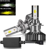 🔦 h7 led headlight bulbs: ultra-bright 8000 lumens, dual color beam conversion kit - braveway f2-d-ss-zes series (pack of 2) logo