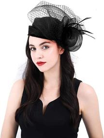 img 2 attached to 👒 Elegant Sinamay Fascinators for Kentucky Church Goers: Must-Have Pillbox Women's Accessories