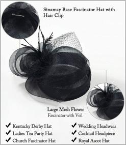 img 3 attached to 👒 Elegant Sinamay Fascinators for Kentucky Church Goers: Must-Have Pillbox Women's Accessories