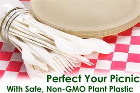 img 1 attached to 🌱 Certified Compostable Biodegradable Spoons: 100 Pack of Eco-Friendly, Non-GMO Plant-Based Plastic Utensils! Safe for Hot/Cold Foods, No Wood Taste!