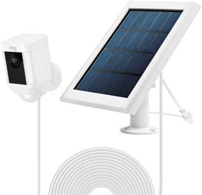 img 4 attached to 🔋 OLAIKE Waterproof Solar Panel Charger for Stick Up Cam Battery/Spotlight Cam Battery - Power Continuously, 5V/3.5W(Max) Output, with Secure Wall Mount &amp; 3.8M/12ft Power Cable (Camera Not Included), White-01