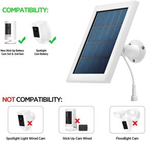 img 3 attached to 🔋 OLAIKE Waterproof Solar Panel Charger for Stick Up Cam Battery/Spotlight Cam Battery - Power Continuously, 5V/3.5W(Max) Output, with Secure Wall Mount &amp; 3.8M/12ft Power Cable (Camera Not Included), White-01