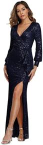 img 4 attached to Womens Sequin Bridesmaid Sleeve Evening Women's Clothing