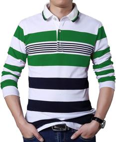 img 4 attached to SHUIANGRAN Men's Casual Striped Fashion T-Shirts: Apparel and Shirts