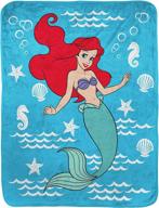 🧜 disney the little mermaid sea dreams raschel throw blanket - ariel design - super soft & fade resistant - official disney product - 43.5 x 55 inches logo