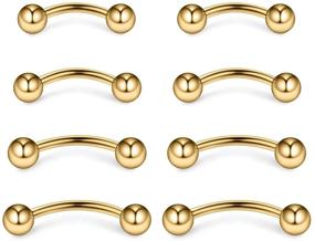 img 2 attached to Enhance Your Beauty with Ruifan Eyebrow Piercing Jewelry Barbell: Women's Must-Have Body Jewelry