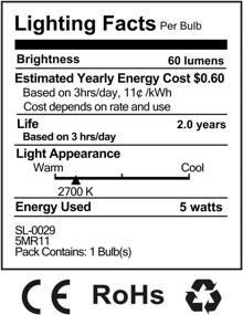 img 1 attached to 🔦 Sterl Lighting 5 Watt MR11 GZ4 Bi-Pin Base Range Hood Flood Light Bulbs - Pack of 4 - Halogen 2700K Warm White Clear - UV Glass Cover Guard - Fiber Optics Replacement MR11 6V 5W