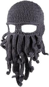 img 3 attached to Kafeimali Men's Head Barbarian Vagabond Beanie: Innovative Foldaway Beard Octopus Pirate Hat for Bearded Caps