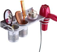 mylifeunit hair dryer holder wall mount: efficient aluminum hair tool organizer with 2 cups logo