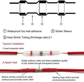 img 1 attached to 🦅 Eagles 50pcs Waterproof Solder Seal Wire Connectors - Heat Shrink Butt Connector with Soldering Sleeve for Marine Automobile - Yellow