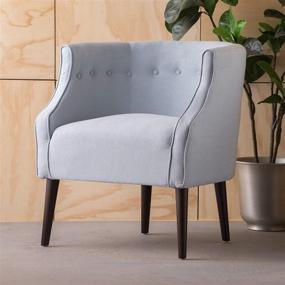 img 3 attached to 🪑 Comfortable and Stylish: Christopher Knight Home Brandi Light Sky Fabric Club Chair