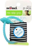 🎀 21-кусочный набор резинок для хвоста scunci no-slip grip gel evolution вместе с держателем - 1 набор логотип