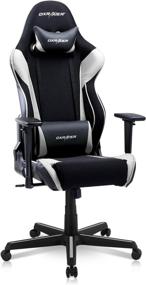 img 4 attached to 🎮 DXRacer OH/RAA106 Racing Series Ergonomic Computer Gaming Chair with Lumbar Support, Swivel Base, Wheels, and Headrest - Adjustable, Leather, Home Office Desk Chair - Standard, Black/White