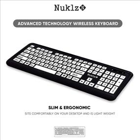 img 3 attached to 🖥️ Nuklz N Wireless Large Print Full Size Computer Keyboard with High Contrast Black and White Keys, Soft Buttons, Ideal for Visually Impaired, Beginners, and Seniors, Plug and Play, Magnus225