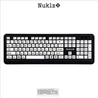 🖥️ nuklz n wireless large print full size computer keyboard with high contrast black and white keys, soft buttons, ideal for visually impaired, beginners, and seniors, plug and play, magnus225 logo