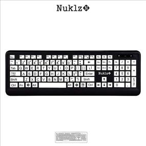 img 4 attached to 🖥️ Nuklz N Wireless Large Print Full Size Computer Keyboard with High Contrast Black and White Keys, Soft Buttons, Ideal for Visually Impaired, Beginners, and Seniors, Plug and Play, Magnus225