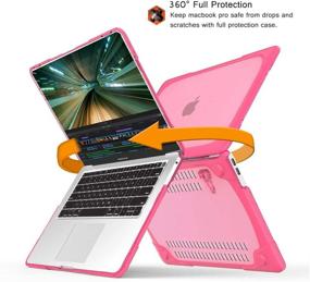 img 2 attached to 🎀 May Chen MacBook Air 13 Inch Case 2020 2019 2018 Release A2337 M1 A2179 A1932 - Pink, Heavy Duty Hard Case with Kickstand for Retina Display & Touch ID