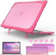 🎀 may chen macbook air 13 inch case 2020 2019 2018 release a2337 m1 a2179 a1932 - pink, heavy duty hard case with kickstand for retina display & touch id logo