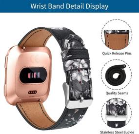 img 1 attached to 👌 Кожаные ремешки высокого качества BOTNUW: идеальные ремешки Fitbit Versa 2 и Versa Bands & Versa Lite для женщин и мужчин!