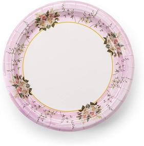 img 2 attached to 🌸 Royal Magnolia Pink Party Supplies - 24-Piece Set of Pink Floral Paper Plates, Napkins, and Cups - Disposable Flower Dinnerware for Birthday, Baby Shower, Bachelorette, Wedding