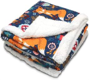 img 3 attached to 🦊 Lush Decor 16T000553 Pixie Fox Sherpa Throw Blanket, 60x50 inches, Navy - Enhance SEO