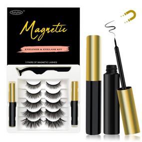 img 4 attached to Tiktok Magnetic Eyelashes Natural Look - Upgraded Super Strong Magnetism, 5 Styles Magnetic Lashes with 2 Tube 5ML Eyeliner and 1 Applicator - Perfect Gifts for Women