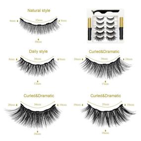 img 3 attached to Tiktok Magnetic Eyelashes Natural Look - Upgraded Super Strong Magnetism, 5 Styles Magnetic Lashes with 2 Tube 5ML Eyeliner and 1 Applicator - Perfect Gifts for Women