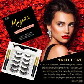 img 2 attached to Tiktok Magnetic Eyelashes Natural Look - Upgraded Super Strong Magnetism, 5 Styles Magnetic Lashes with 2 Tube 5ML Eyeliner and 1 Applicator - Perfect Gifts for Women