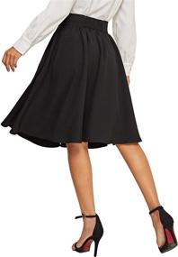 img 3 attached to 👗 Floerns Women's High Waisted Knee Length A-Line Midi Skirt - Flared Design for Enhanced SEO