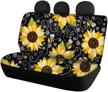 wellflyhom sunflower back seat cover car seat protector cute bee floral girly design logo